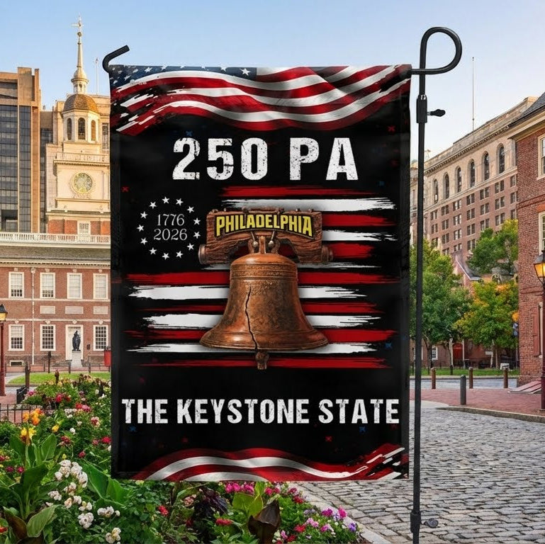 250 PA Philadelphia Keystone State Anniversary 1776 2026 American Flag