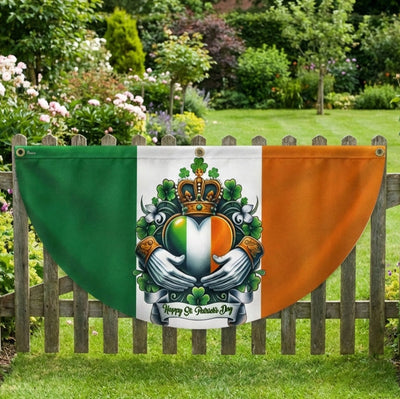 Happy St. Patrick’s Day Claddagh Symbol Irish Non-Pleated Fan Flag