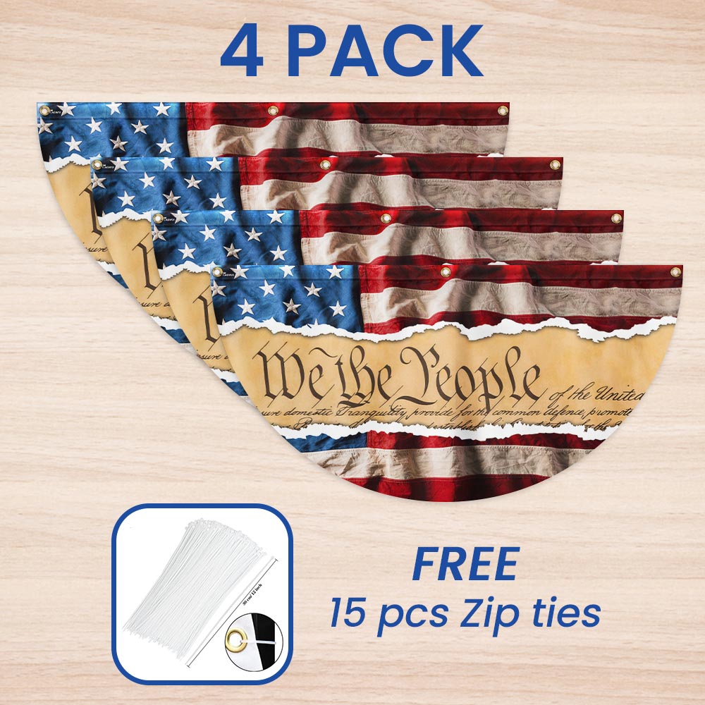 Flagwix American Flag - We The People Independence Day 4th Of july American Non-Pleated Fan Flag