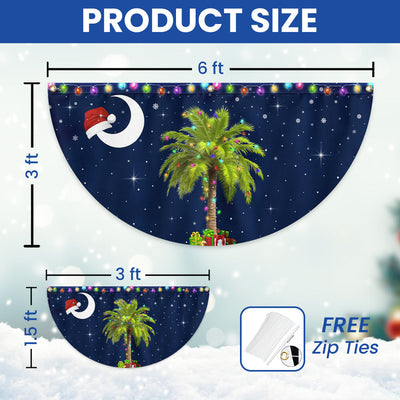 South Carolina Christmas Palm Tree Non-Pleated Fan Flag  3-Day Shipping