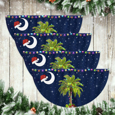 South Carolina Christmas Palm Tree Non-Pleated Fan Flag  3-Day Shipping