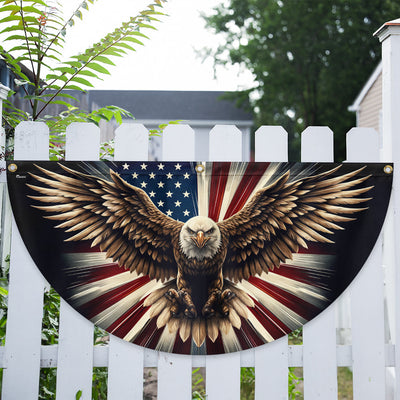 Patriotic Eagle American Non-Pleated Fan Flag