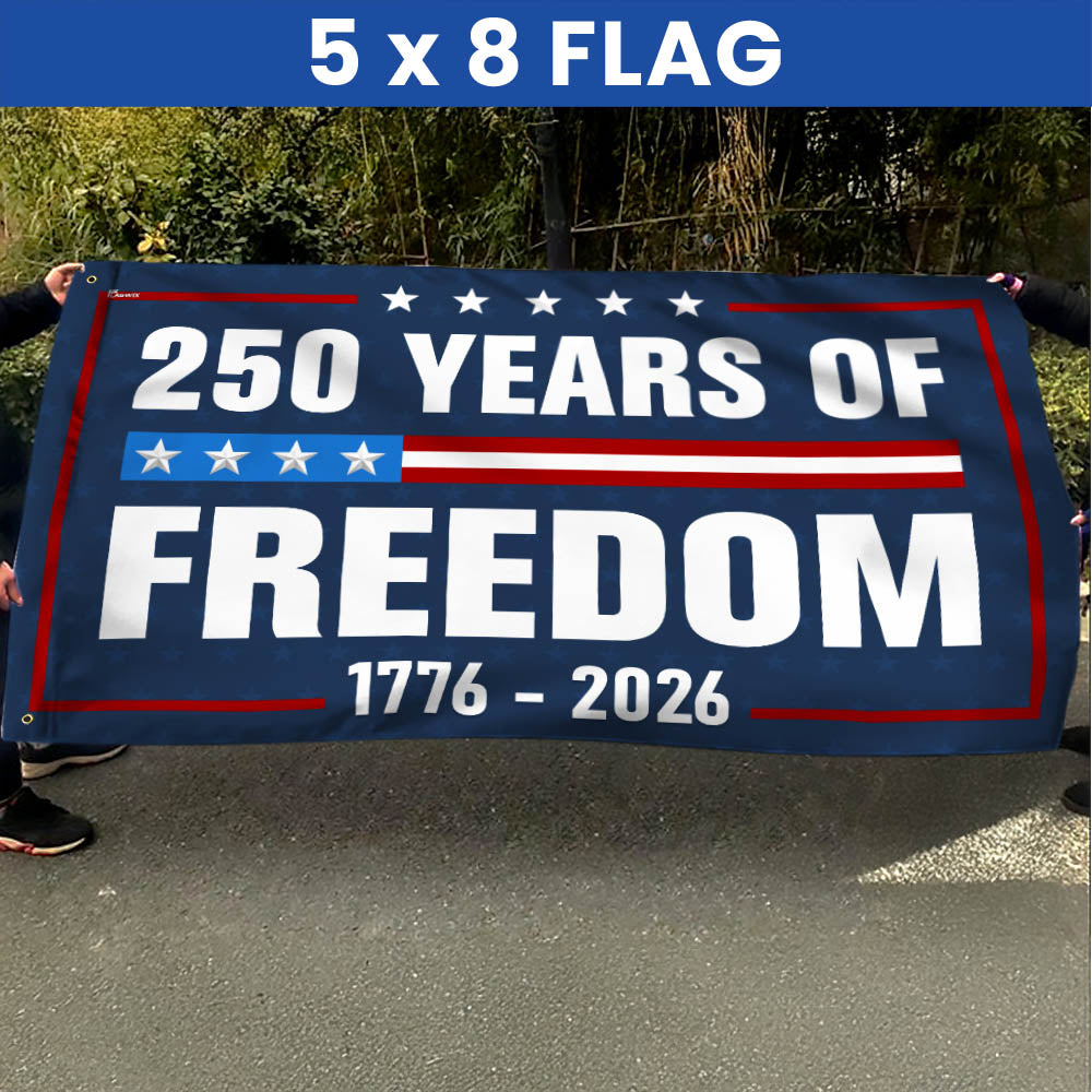 Flagwix American Flag - 250 Years Of Freedom 1776-2026 4th Of july Grommet Flag