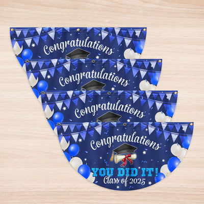 Congratulations You Did It, Happy Graduation 2025 Non-Pleated Fan Flag