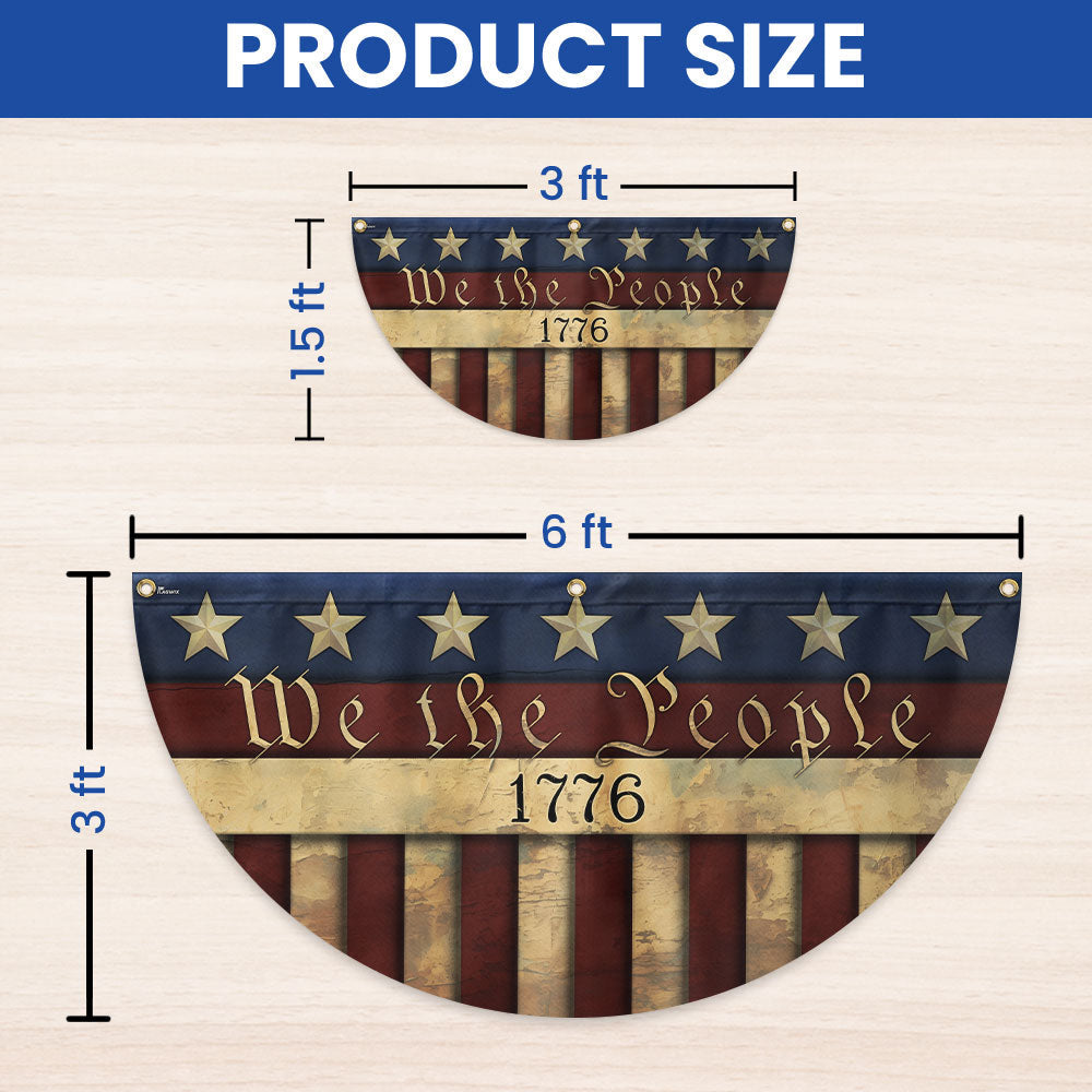 Flagwix American Flag - We The People 1776 Non-Pleated Fan Flag