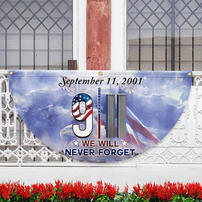 911 Patriot Day Never Forget September 11th Twin Towers 9/11 Non-Pleated Fan Flag
