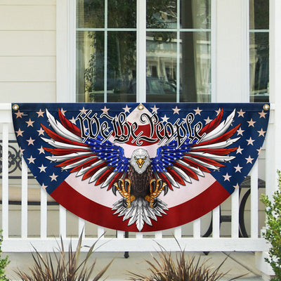 We The People Patriotic Eagle Non-Pleated Fan Flag