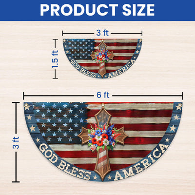 Happy 4th of july, God Bless America, july 4th Patriotic Christian American Non-Pleated Fan Flag