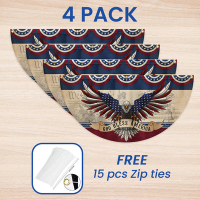 Flagwix American Flag - God Bless America Patriotic Eagle Non-Pleated Fan Flag