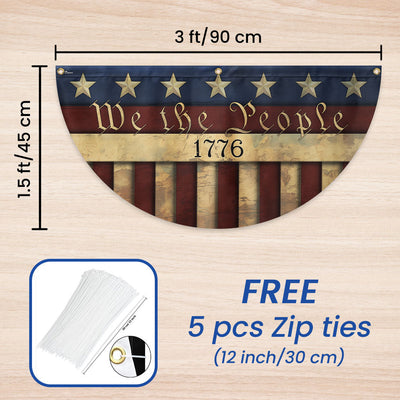 Flagwix American Flag - We The People 1776 Non-Pleated Fan Flag