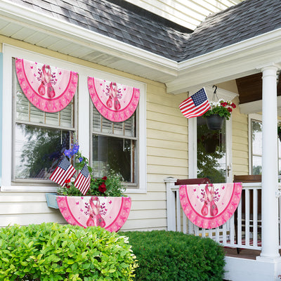 Breast Cancer Awareness Pink Boxing Gloves Non-Pleated Fan Flag