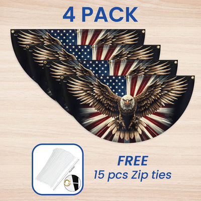 Patriotic Eagle American Non-Pleated Fan Flag