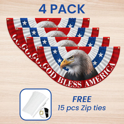 Flagwix American Flag - Eagle God Bless America Non-Pleated Fan Flag