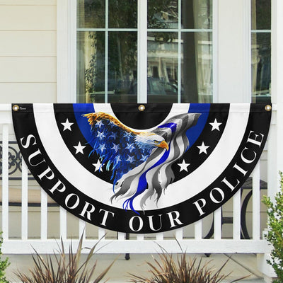 Thin Blue Line Eagle Back The Blue Non-Pleated Fan Flag