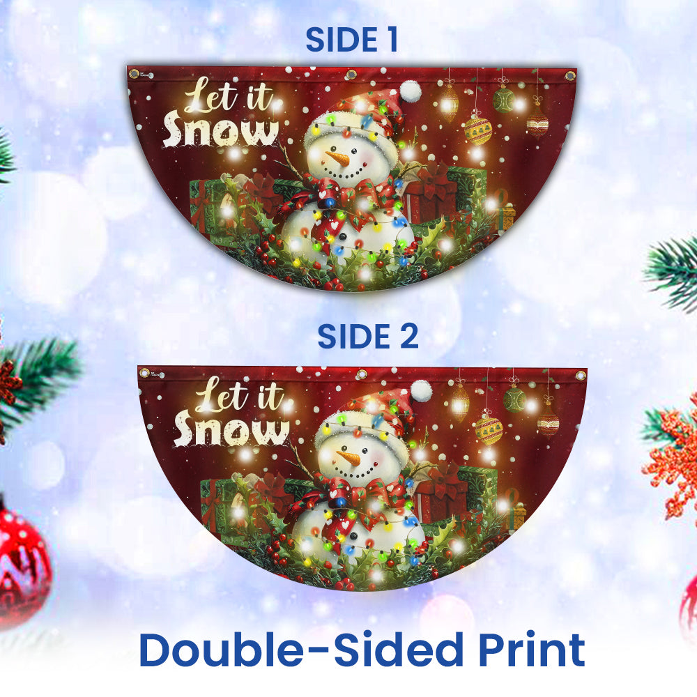 Let it Snow, Snowman Christmas Solar Led Fan Flag
