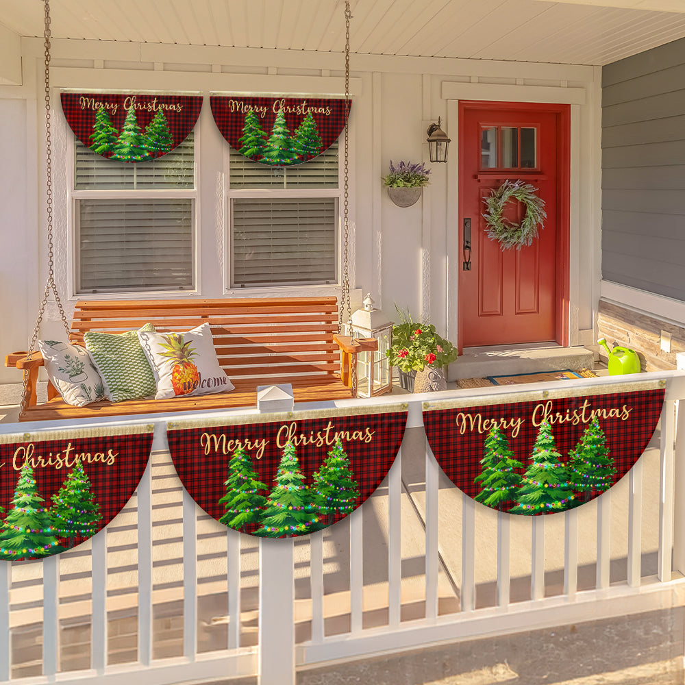 Merry Christmas Non-Pleated Fan Flag