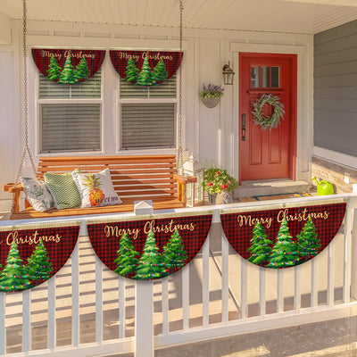 Merry Christmas Non-Pleated Fan Flag