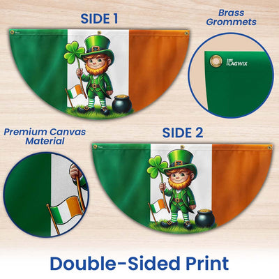 Saint Patrick’s Day Leprechaun Non-Pleated Fan Flag