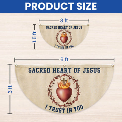 Sacred Heart Of Jesus I Trust In You Catholic Christian Non-Pleated Fan Flag