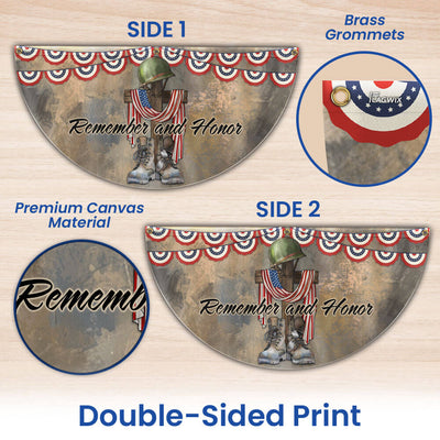 Memorial Day Flag Remember And Honor Veteran Non-Pleated Fan Flag