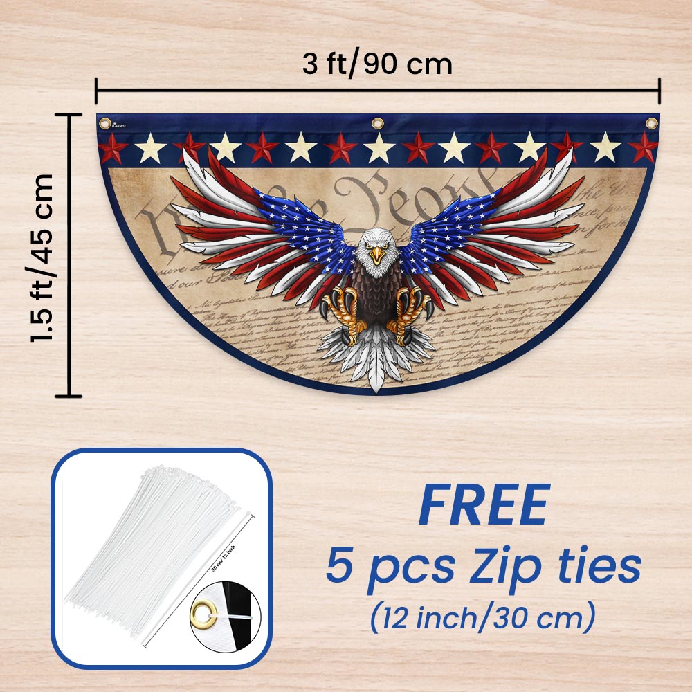 Flagwix American Flag - We The People Patriotic Eagle Non-Pleated Fan Flag