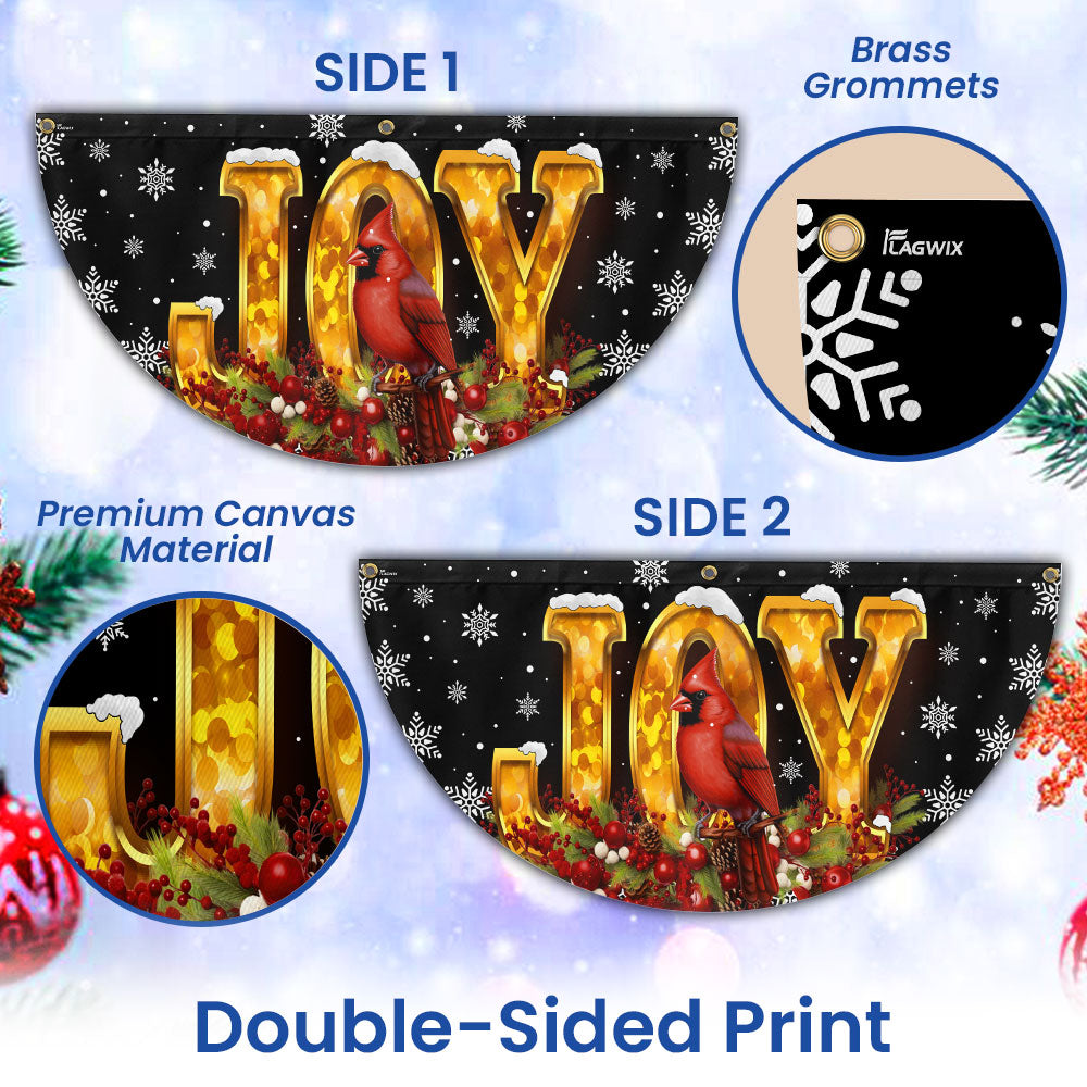 Cardinal Christmas Joy To The World Non-Pleated Fan Flag  3-Day Shipping