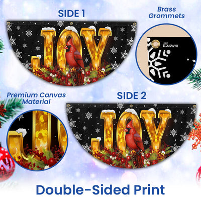 Cardinal Christmas Joy To The World Non-Pleated Fan Flag  3-Day Shipping
