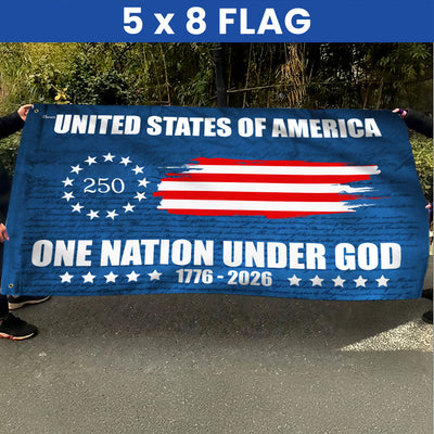250th of American Flag | One Nation Under God Betsy Ross Grommet Flag