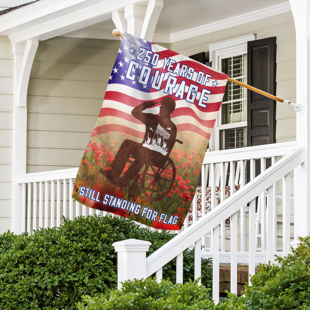 250 Years of Courage Veteran Flag for Semiquincentennial and Veterans Day