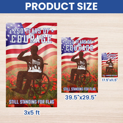 250 Years of Courage Veteran Flag for Semiquincentennial and Veterans Day