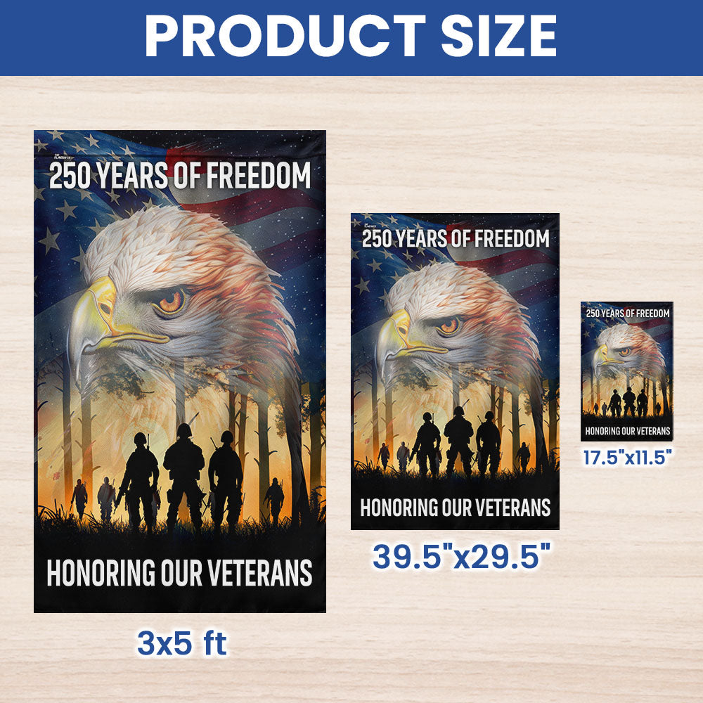 250 Years of Freedom Flag | Honoring Our Veterans Patriotic Eagle Flag