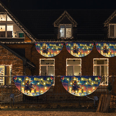Merry Tex-Mas Y’all Flag | Cowboy Solar LED Fan Flag for Holiday Decor