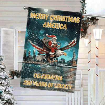 Christmas Patriotic America Flag Eagle Celebrating 250 Years of Liberty