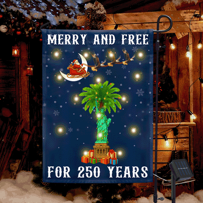 South Carolina 250th Christmas Solar LED Garden Flag Santa Eagle Decor