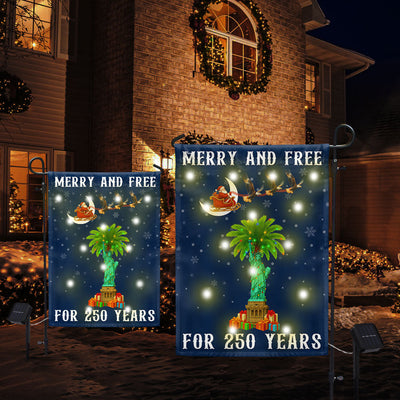 South Carolina 250th Christmas Solar LED Garden Flag Santa Eagle Decor