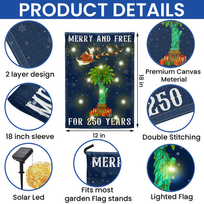 South Carolina 250th Christmas Solar LED Garden Flag Santa Eagle Decor
