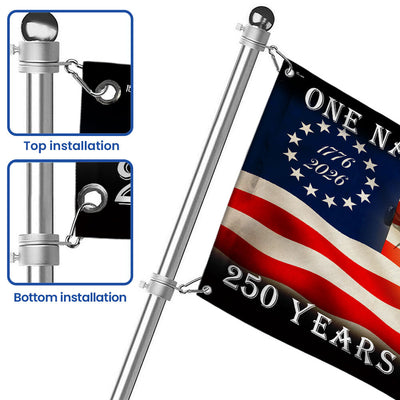 Betsy Ross 250 Years of Blessing American Cross 1776 2026 Grommet Flag