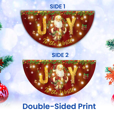 Santa Cardinal Joy to The World Christmas Solar LED Fan Flag