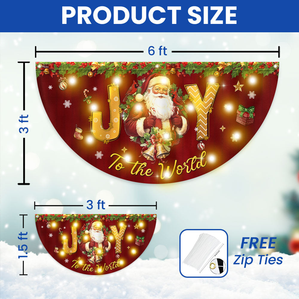 Santa Cardinal Joy to The World Christmas Solar LED Fan Flag
