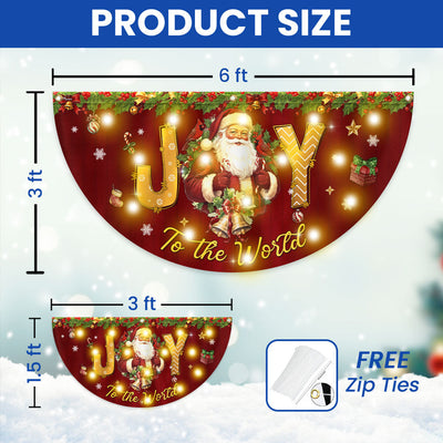 Santa Cardinal Joy to The World Christmas Solar LED Fan Flag