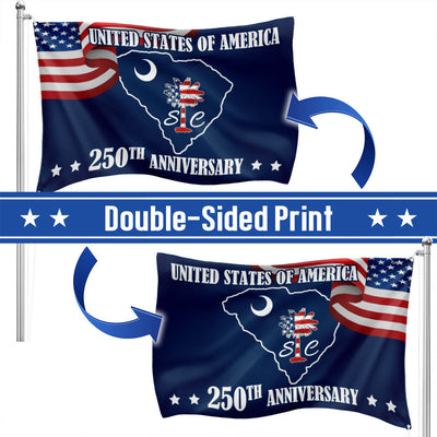 SC 250th Anniversary State Grommet Flag, South Carolina USA 1776–2026 Decor