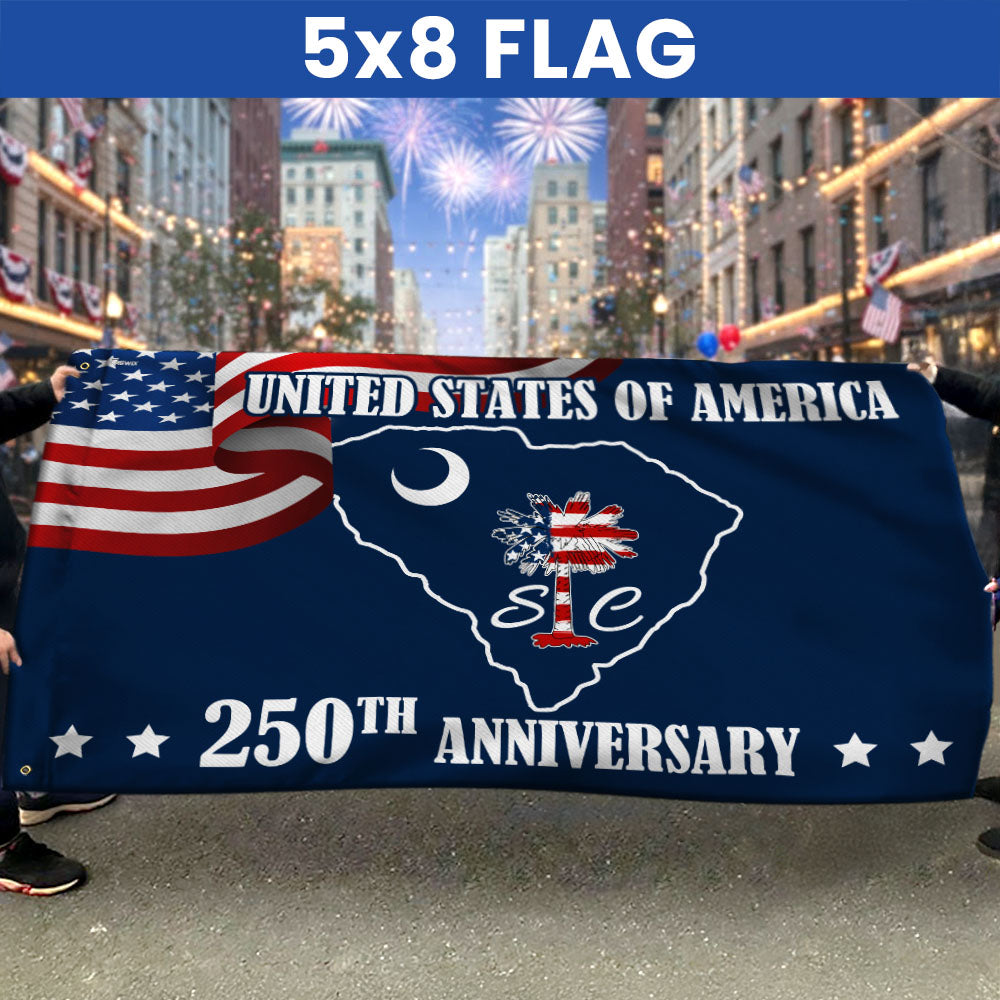 SC 250th Anniversary State Grommet Flag, South Carolina USA 1776–2026 Decor