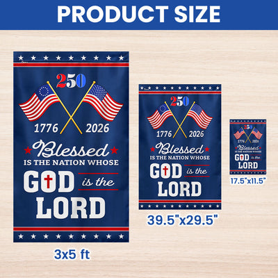 Patriotic 250 Years of America Blessed Nation 1776 2026 Flag