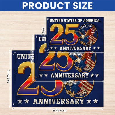 250th Anniversary United States of America Eagle Patriotic Grommet Flag