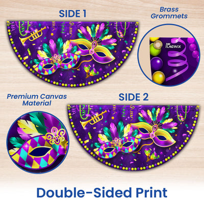 Louisiana Mardi Gras Fan Flag, Masks Beads Fat Tuesday Home Decor