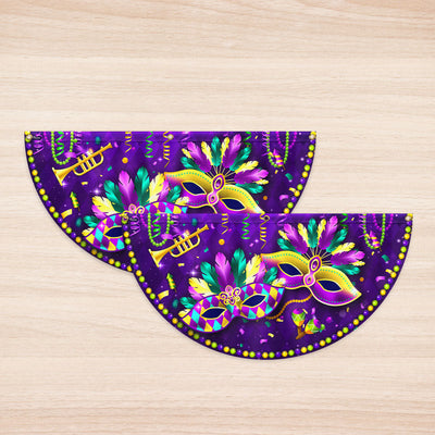 Louisiana Mardi Gras Fan Flag, Masks Beads Fat Tuesday Home Decor