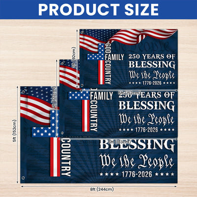 We The People American Flag, 250 Years Blessing 1776 2026 Grommet Flag 3-Day Shipping