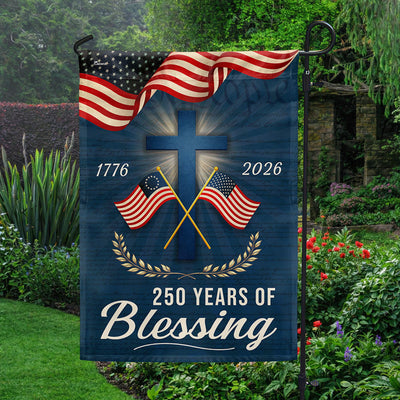 250 Years of Blessing Patriotic Christian Flag, American 1776 2026 Flag