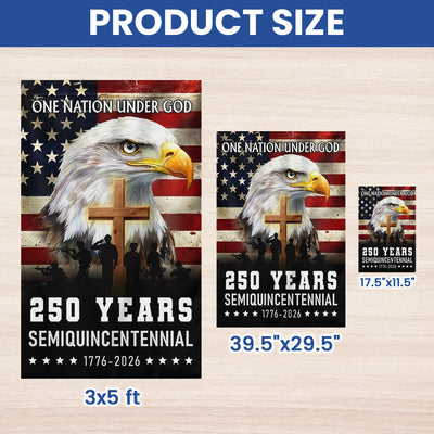 One Nation Under God 1776 2026 Semiquincentennial 250 Years American Flag