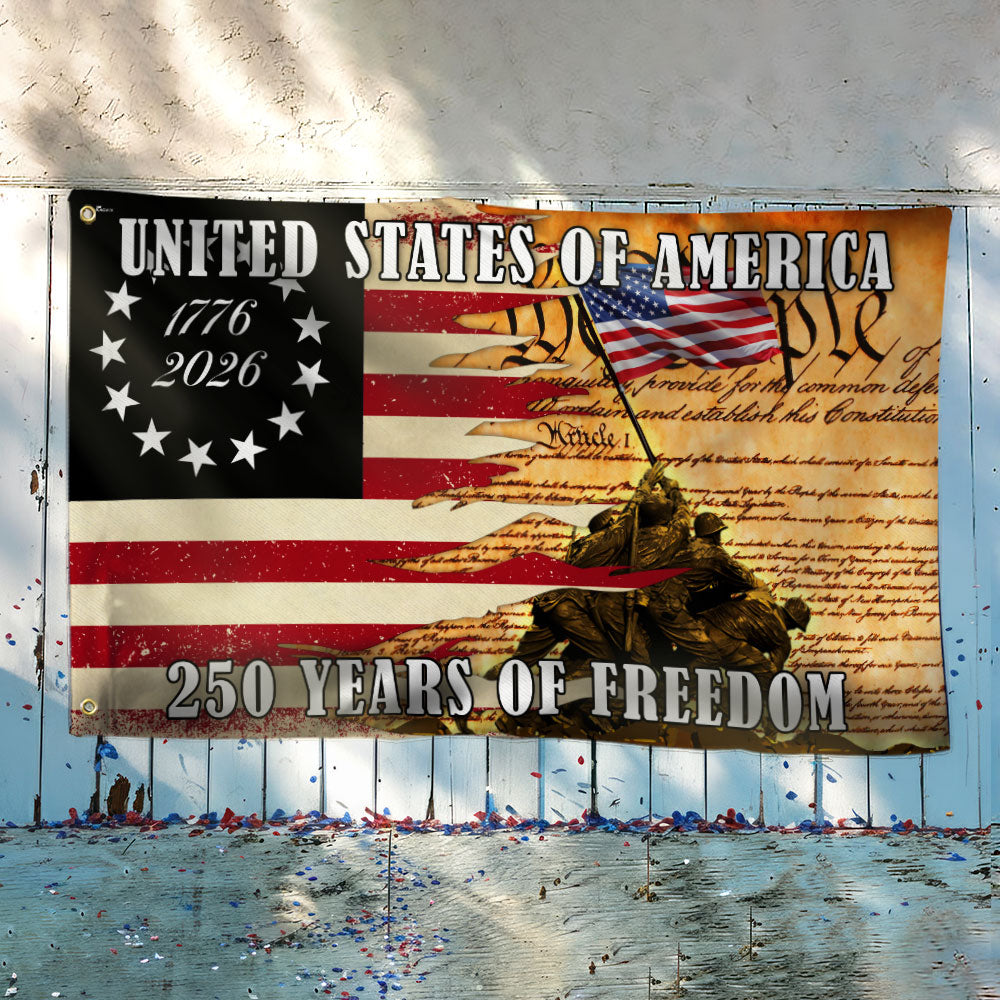 United States of America We The People Patriotic Grommet Flag for 250 Years